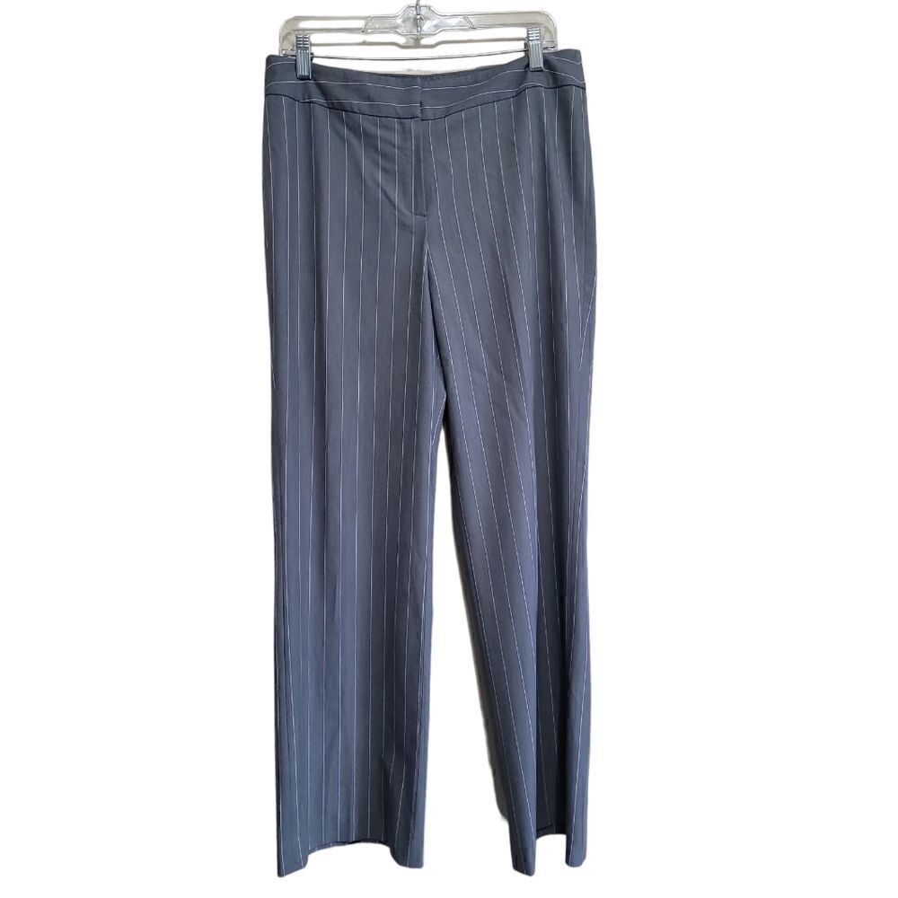 Nine West Gray and White Pinstripes StraightLeg Dress Pants Trousers Sz 8